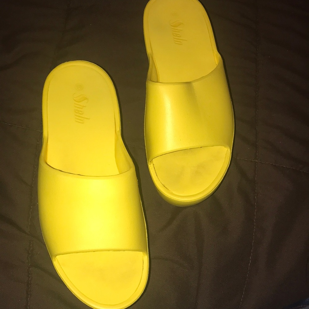 Yellow platform sandals